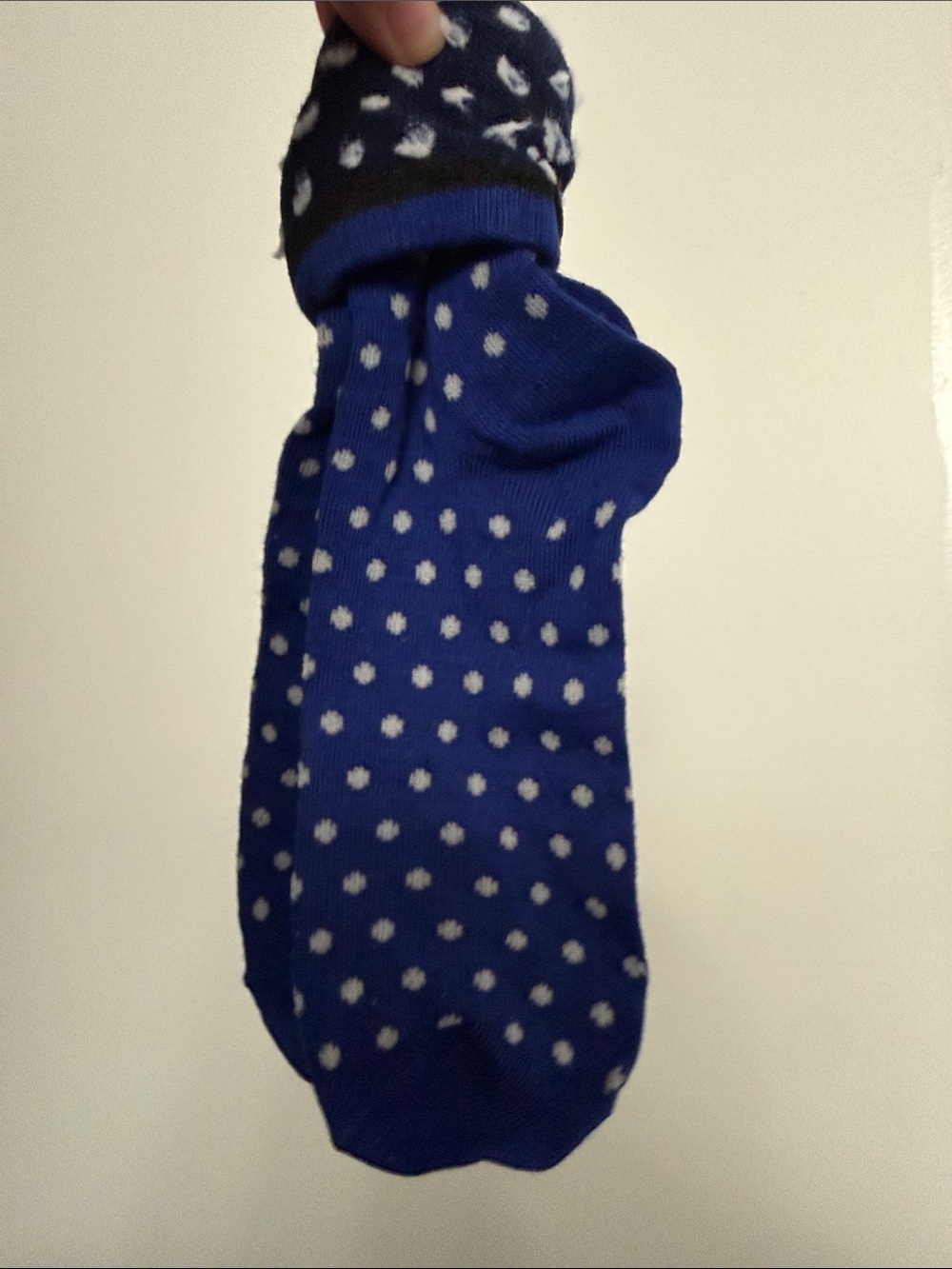 Royal Blue Polka Dot Crew Socks